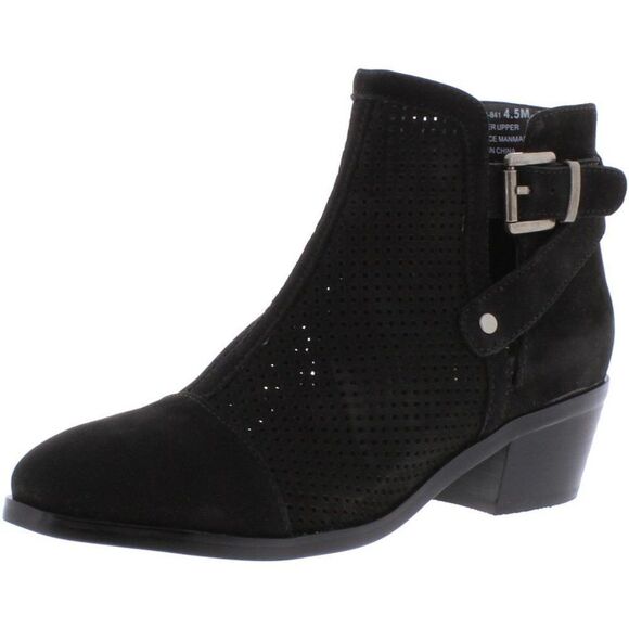 David Tate | Nubuck Black Suede Side Buckle Booties - Picture 1 of 6